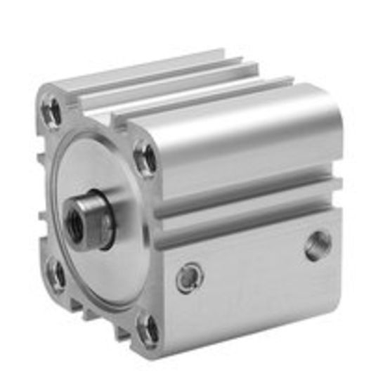 Vérin pneumatique compact diamètre 32 simple effet tige rentrée amortissement pneumatique réglable série KPZ Aventics