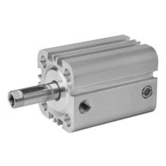 Vérin pneumatique compact diamètre 20 simple effet tige sortie amortissement pneumatique réglable série KPZ Aventics