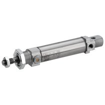 Vérin pneumatique ISO 6432 rond alu diamètre 16 double effet amortissement élastique série MNI Aventics