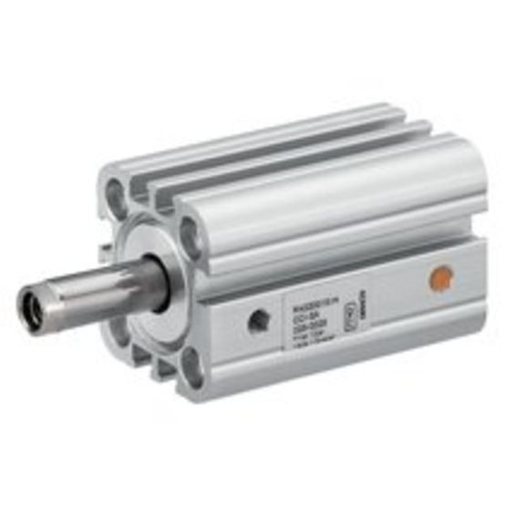 Vérin pneumatique ISO 21287 compact diamètre 32 simple effet tige sortie amortissement pneumatique réglable série CCI Aventics