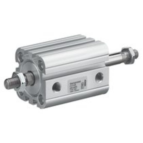 Vérin pneumatique ISO 21287 compact diamètre 50 double effet tige traversante amortissement pneumatique réglable série CCI Aventics