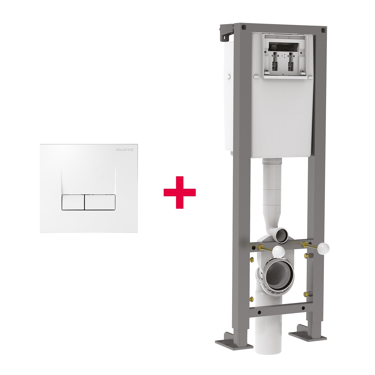 Lot bâti-support + plaque de déclenchement Calu Aquance