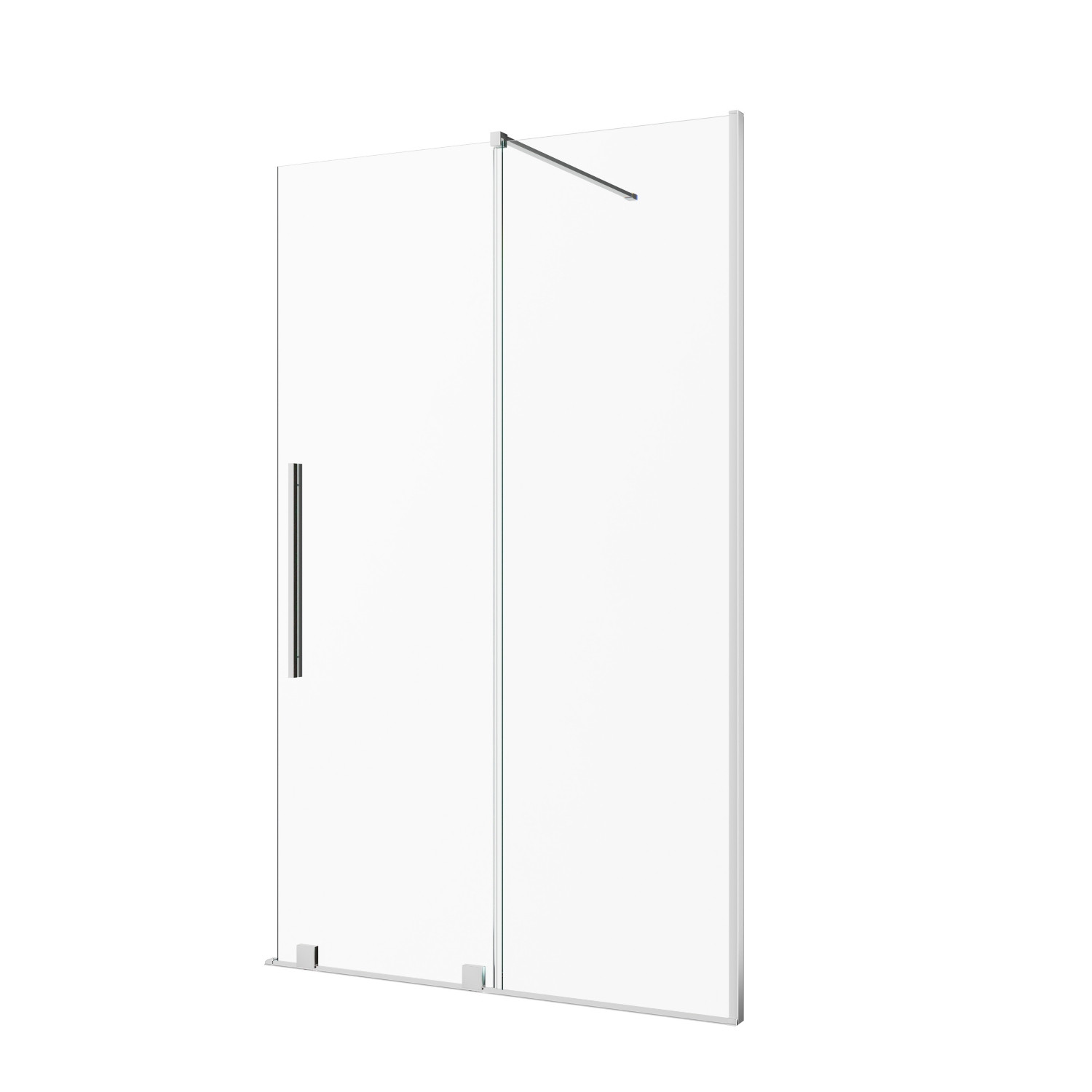 Porte de douche Gara coulissante accès de face - Profil silver verre transparent Aquance