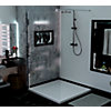 Paroi de douche Ixia II solution ouverte pour montage seul ou avec mobile profil argent verre transparent 8 mm Aquance