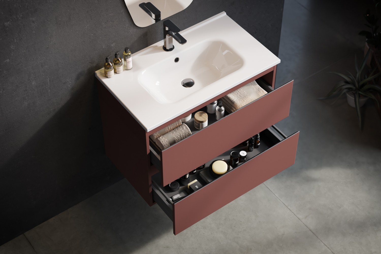 Meuble sous-vasque Vien 2 tiroirs - 100 cm Aquance