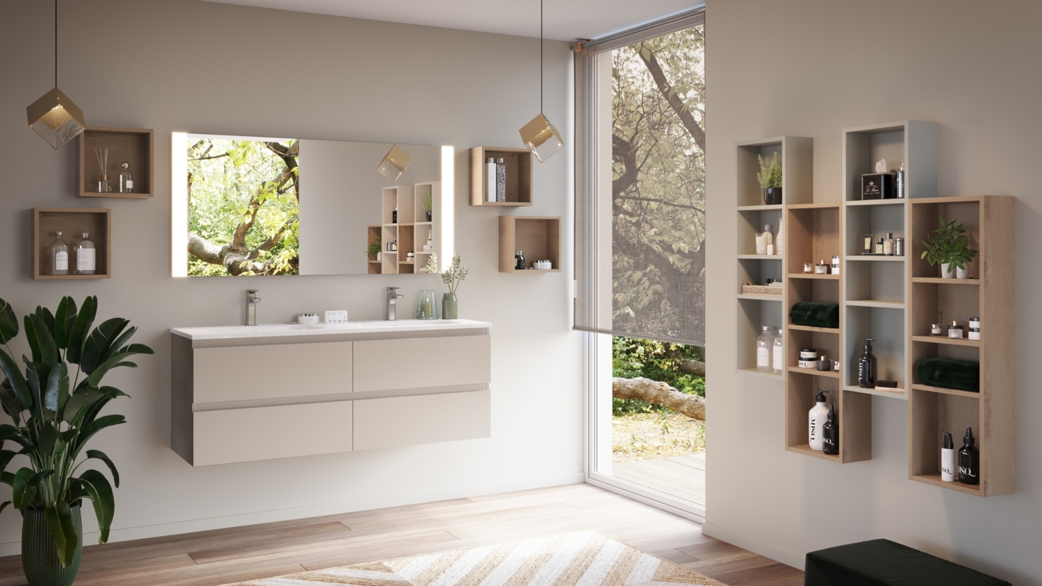 Meuble sous-vasque / commode Vien 4 tiroirs - 140 cm