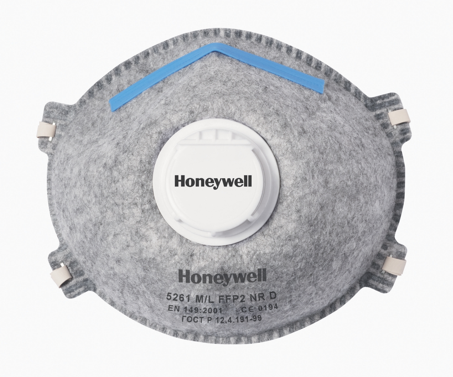 Masque jetable avec soupape pour vapeurs acides - FFP2D AV Honeywell