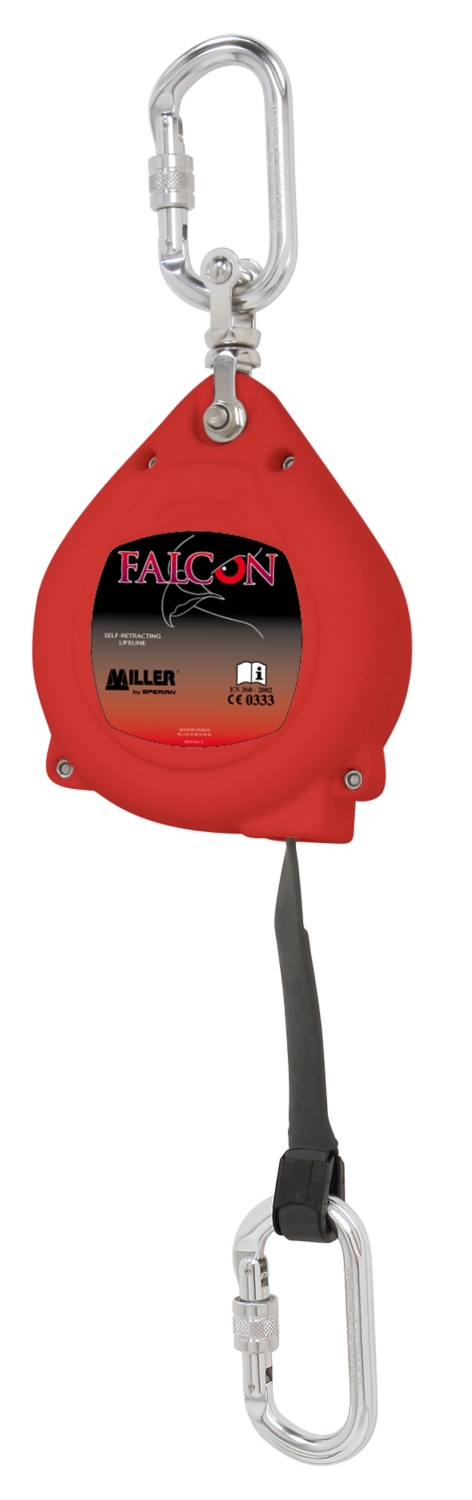 Enrouleur à rappel automatique Falcon à sangle - 2 mousquetons à vis - 6 M Miller by Honeywell