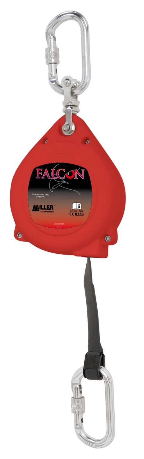  Enrouleur à rappel automatique Falcon à sangle - 2 mousquetons à vis - 6 M 