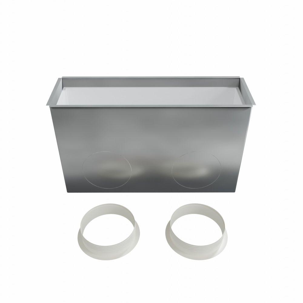 Plénum pour grille linéaire à ailettes fixes 500 x 150 mm Baillindustrie