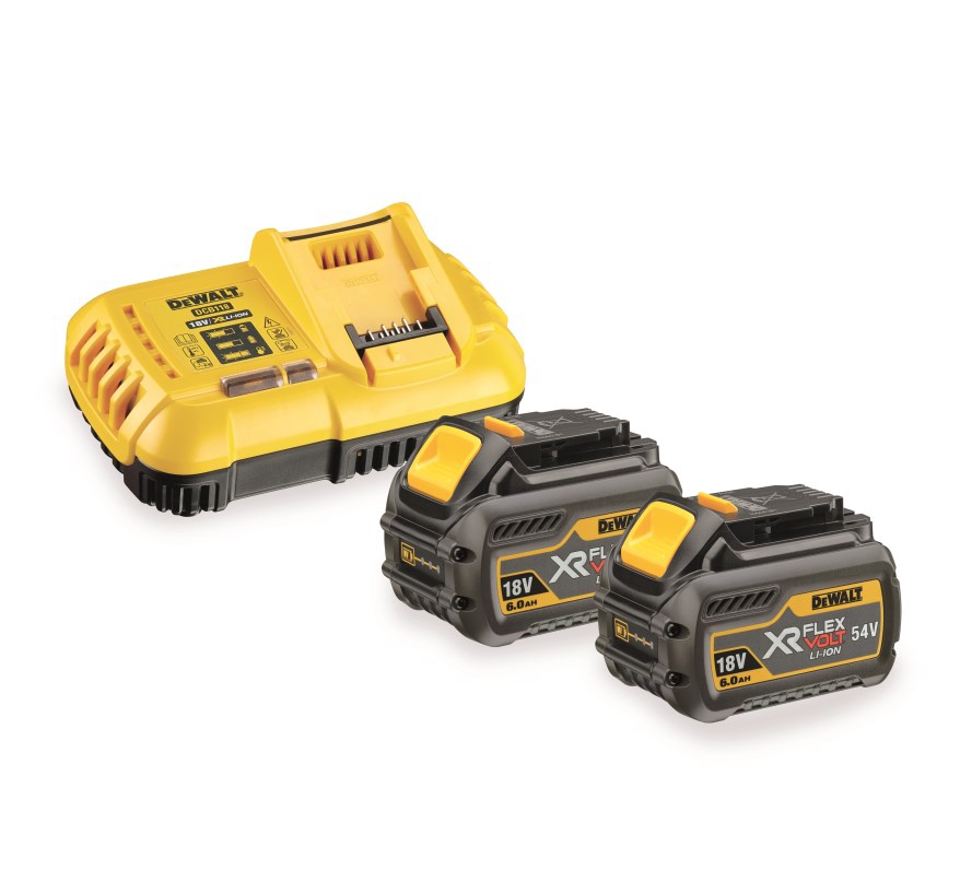 Pack de démarrage XR FlexVolt : 2 batteries 54V + chargeur rapide DeWalt