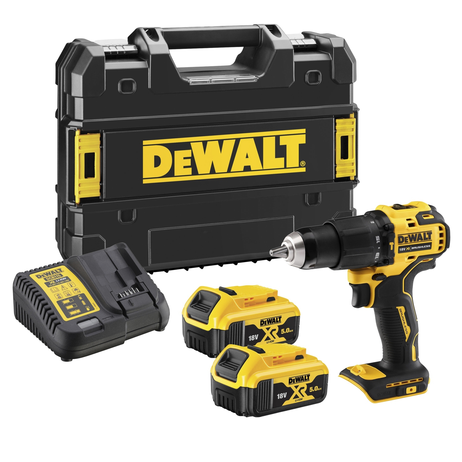 Perceuse visseuse à percussion compacte XR 18V 5Ah DeWalt