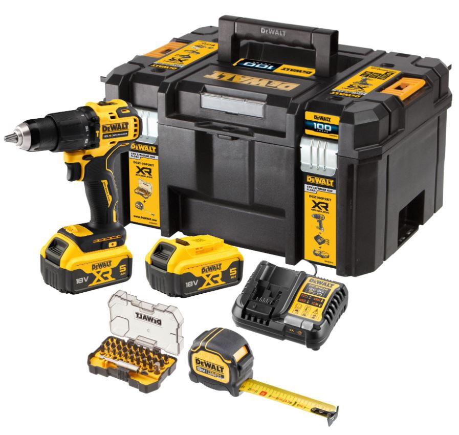 Kit 100 ans perceuse visseuse à percussion XR 18 V 5 Ah Li-on Brushless DeWalt