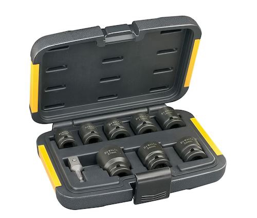 Coffret de 8 douilles à chocs 10 - 27 mm + adaptateur DeWalt