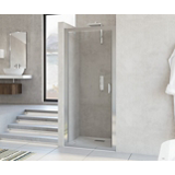  Porte de douche Smart Express pivotante accès de face - Profil blanc verre transparent 