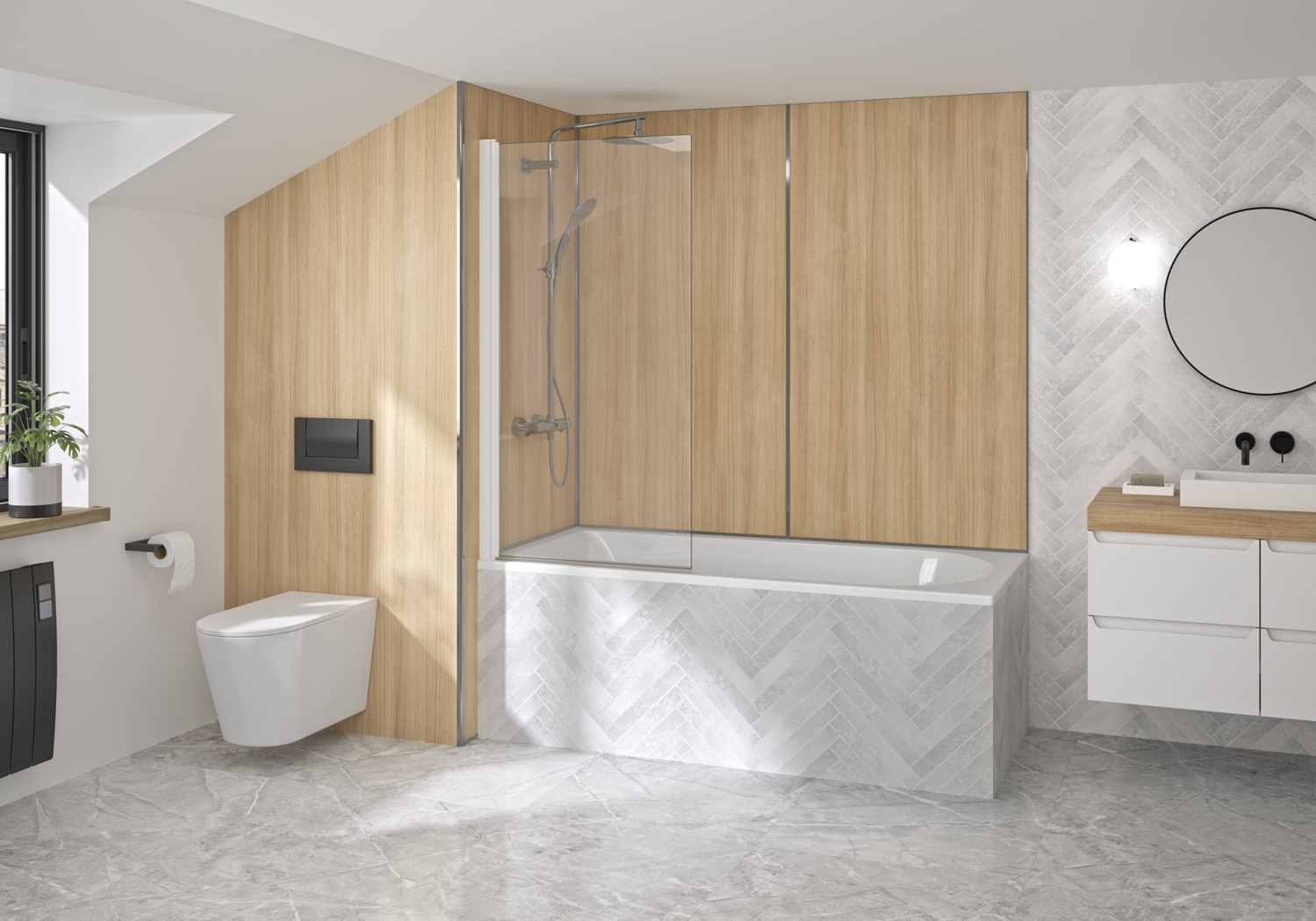 Pare-baignoire Samoa 1 volet