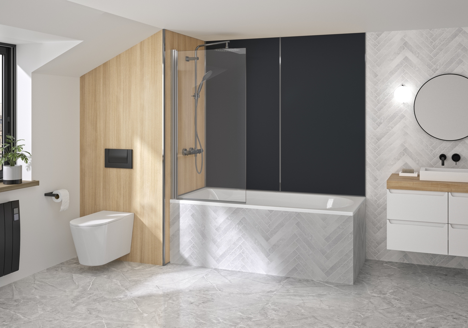 Pare-baignoire Samoa 1 volet Kinedo