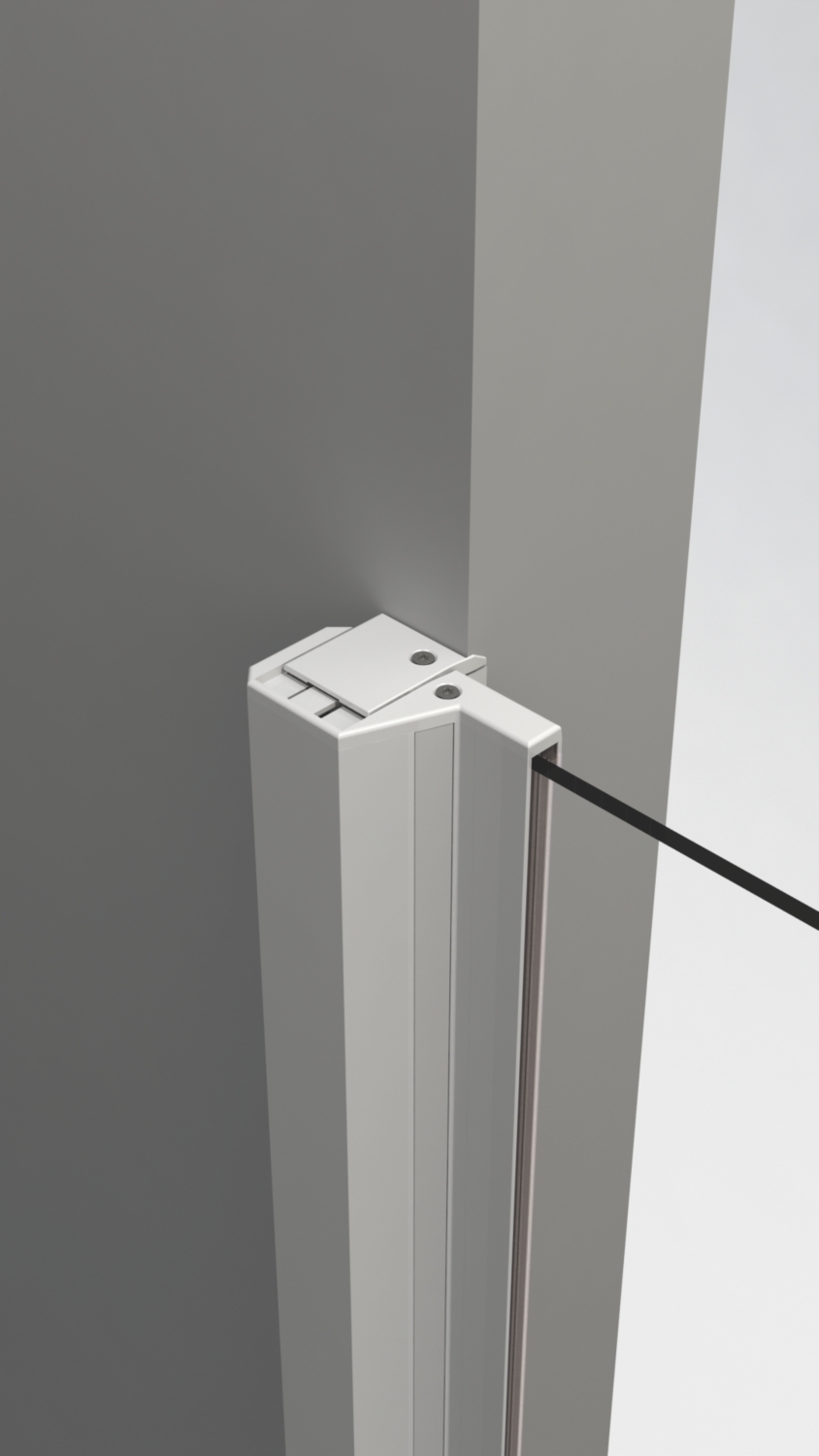 Profilé de fixation latérale pour porte Smart Design sans seuil - côté aimant