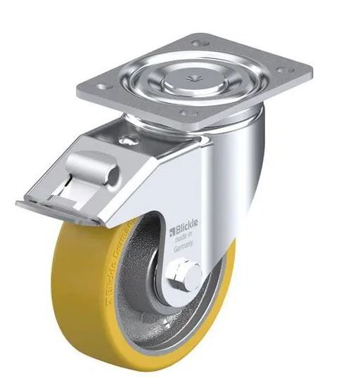 Roulette pivotante LH-GTH à platine Protège-pied Roulement à billes avec frein Stop-fix Blickle
