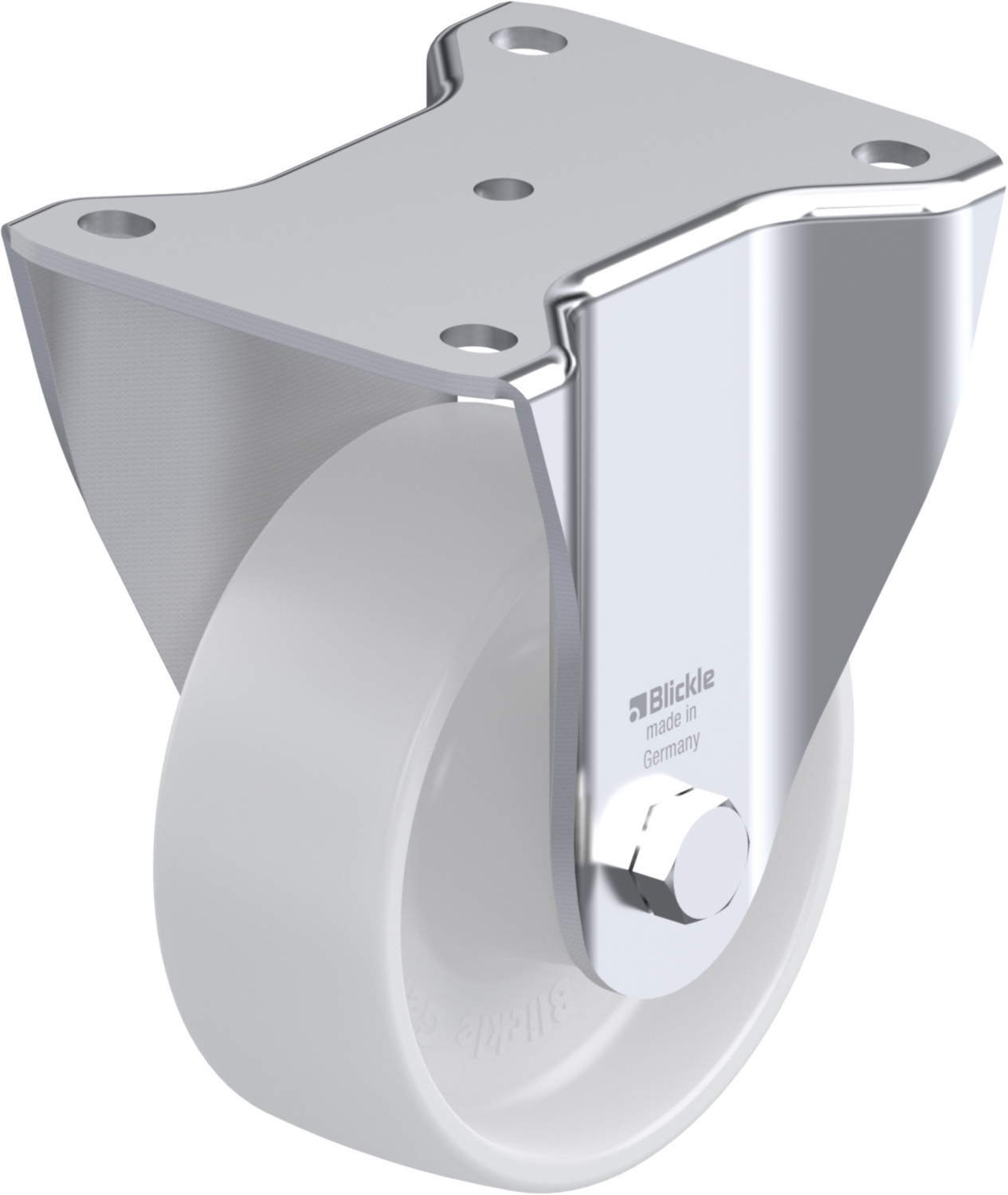 Roulette fixe BH-PO à platine Roulement à rouleaux Inox sans frein Blickle