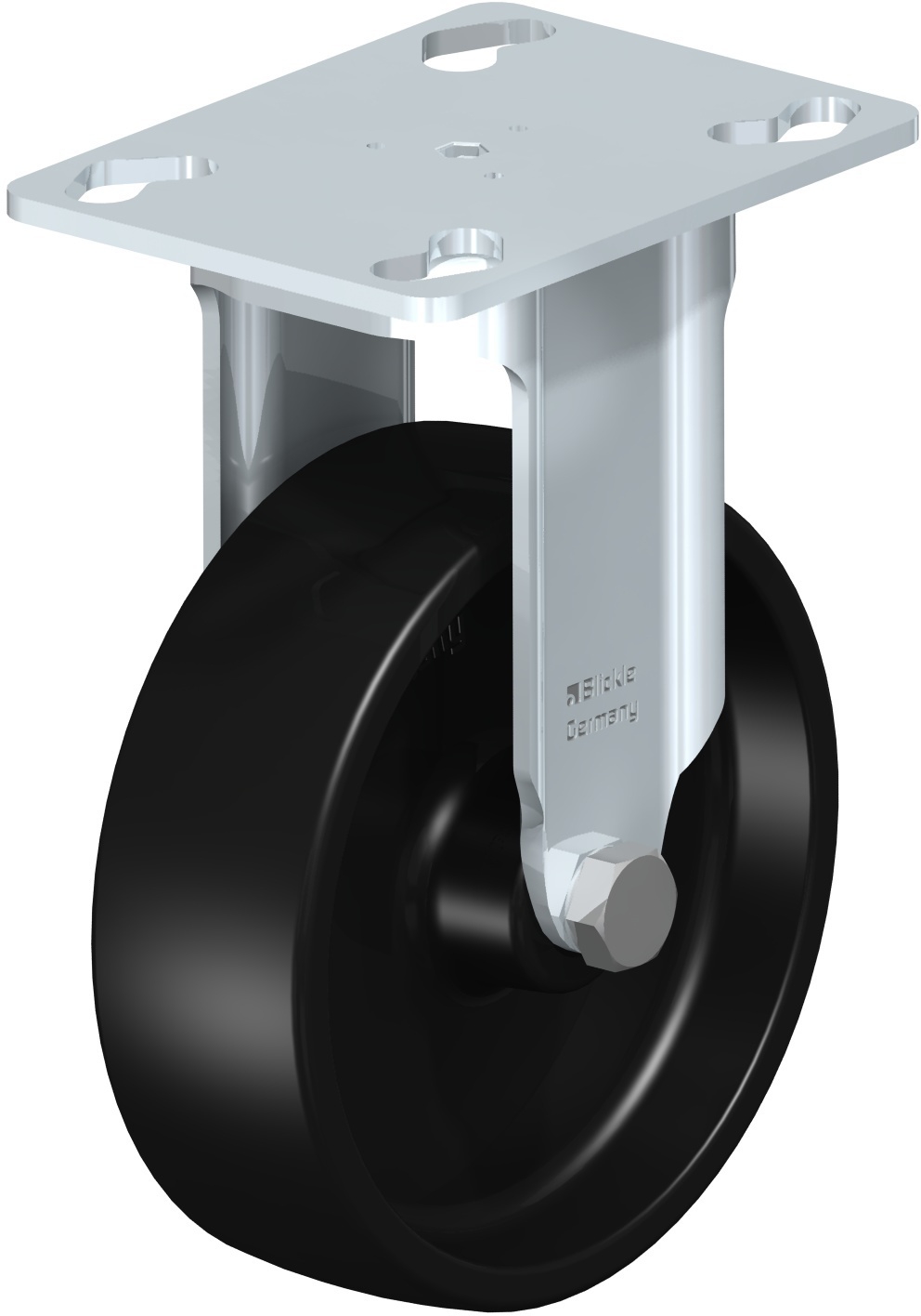  Roulette fixe BKPA-POA à platine Moyeu lisse sans frein 