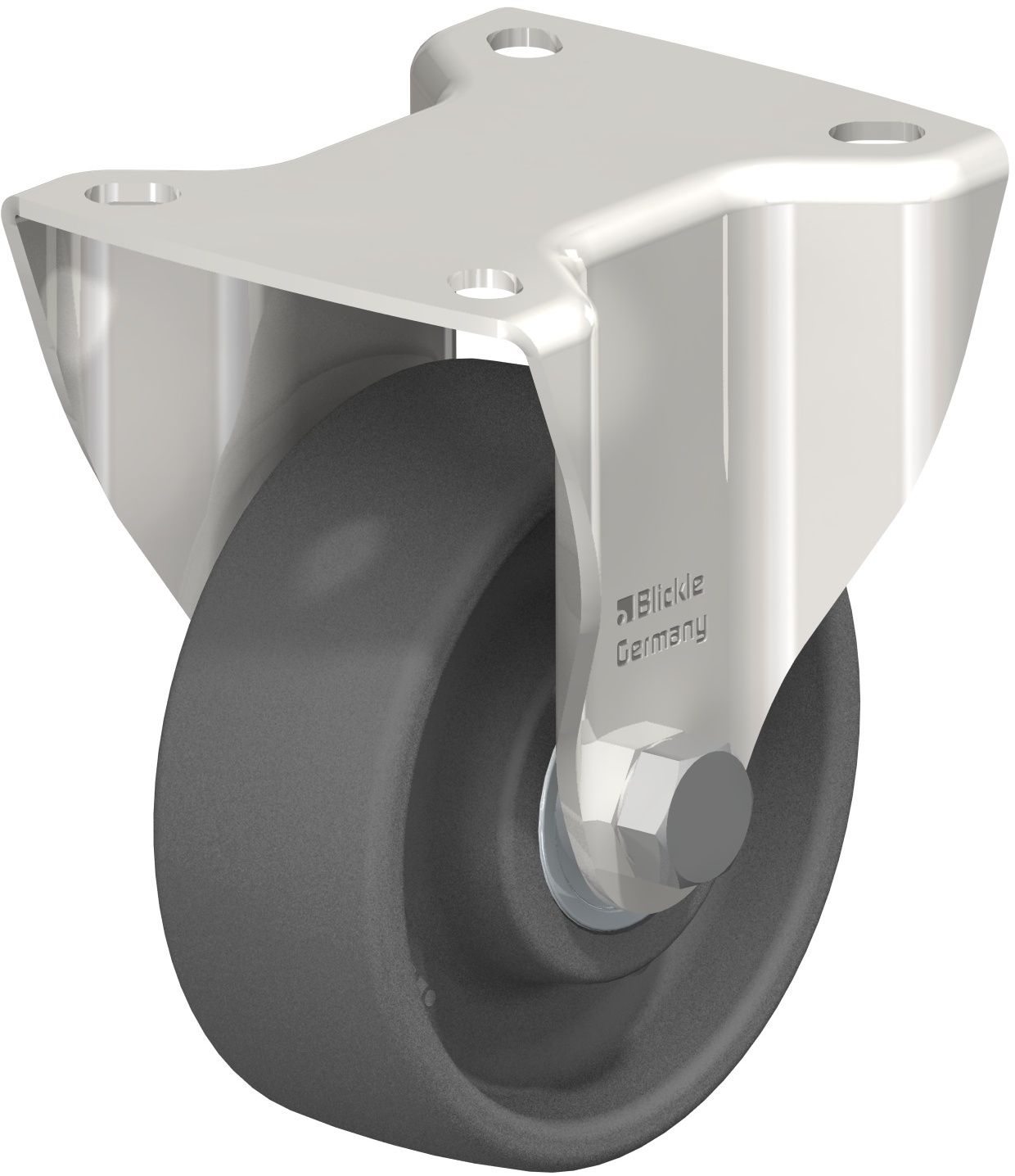  Roulette fixe BKX-POHI à platine Hautes températures Roulement à billes Inox sans frein 