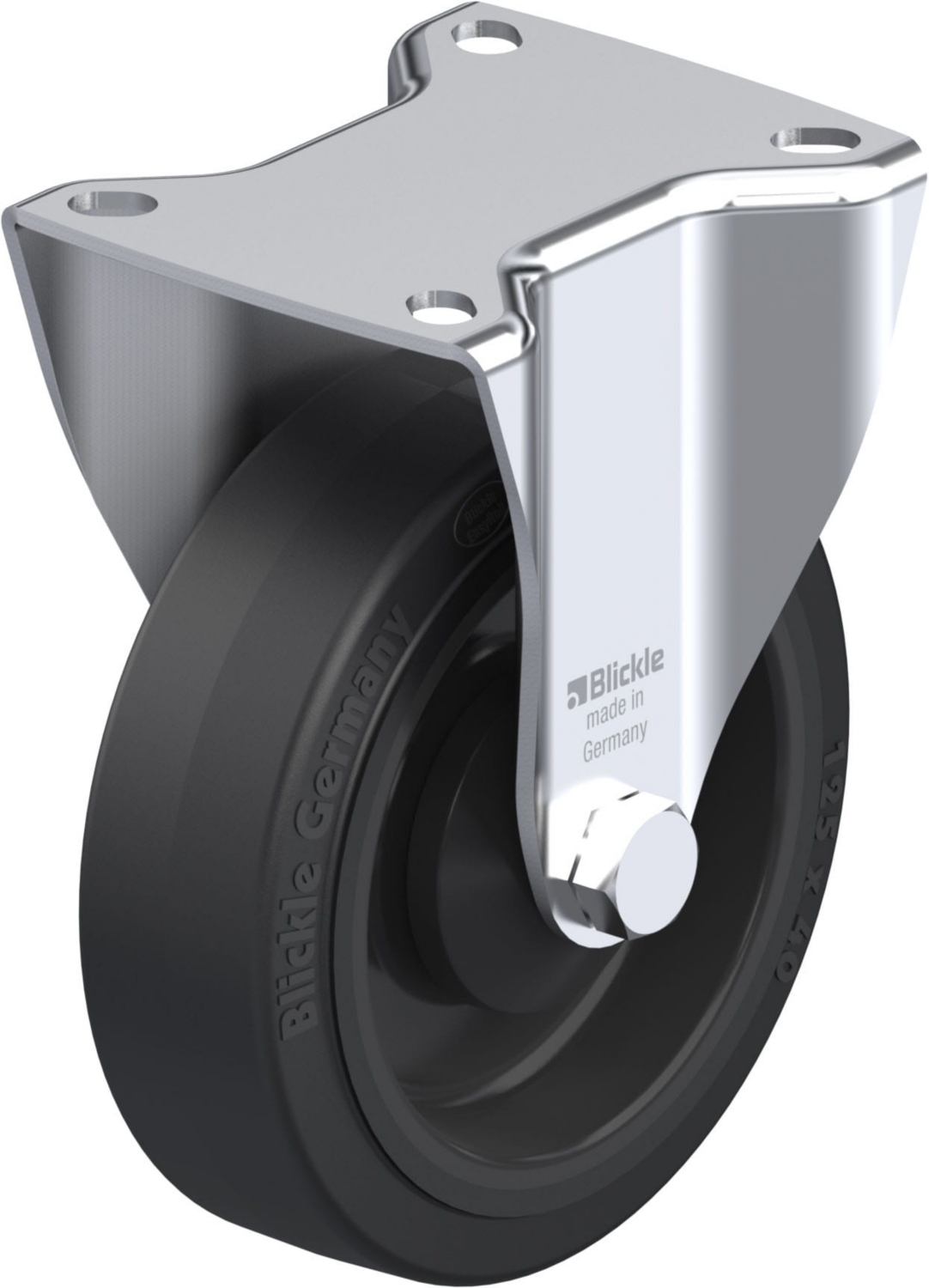 Roulette fixe caoutchouc à billes BK-POEV Ø 125 mm 250 kg Blickle