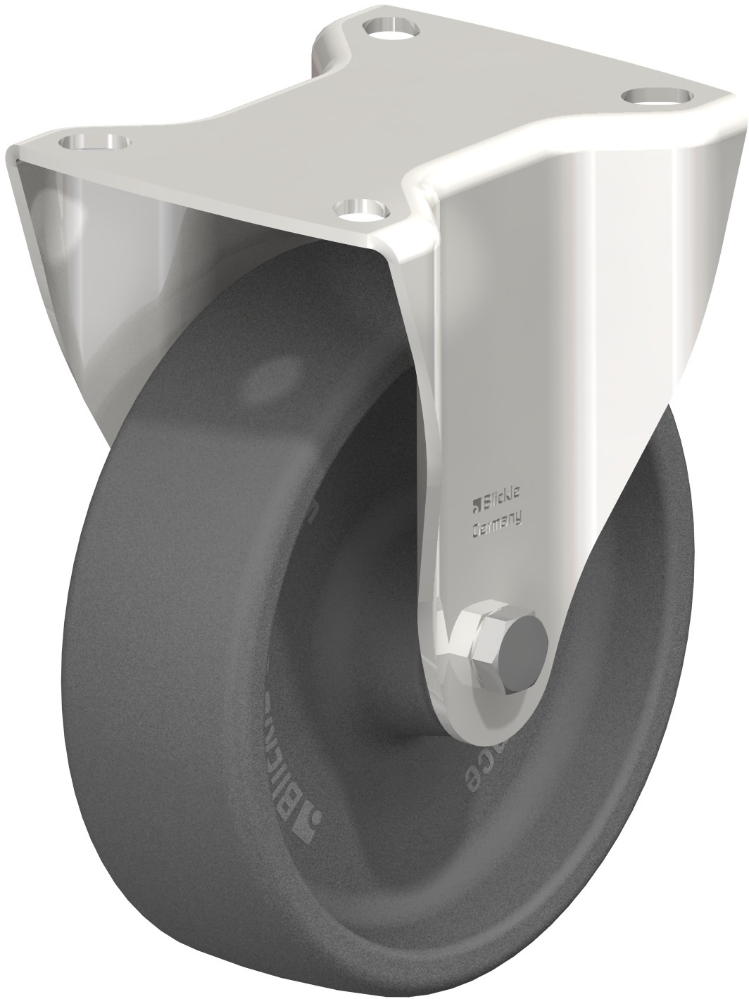  Roulette fixe BX-POHI à platine Hautes températures Moyeu lisse sans frein 
