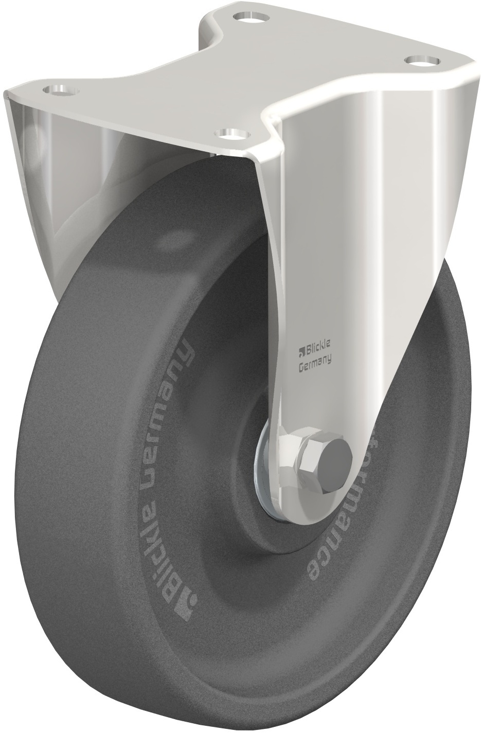 Roulette fixe BX-POHI à platine Hautes températures Roulement à billes Inox sans frein 