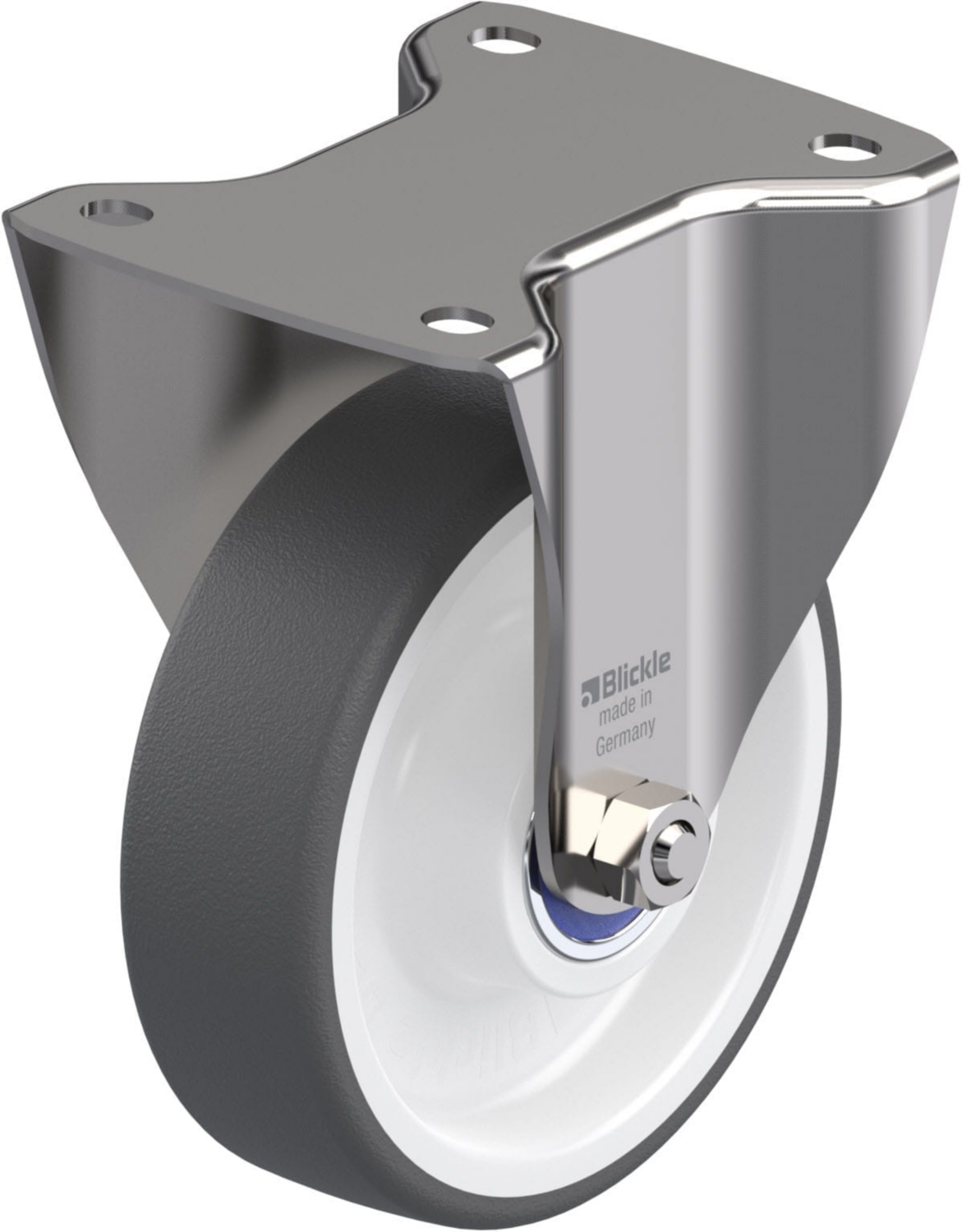 Roulette fixe BX-POTH à platine Roulement à billes Inox Sans frein Blickle