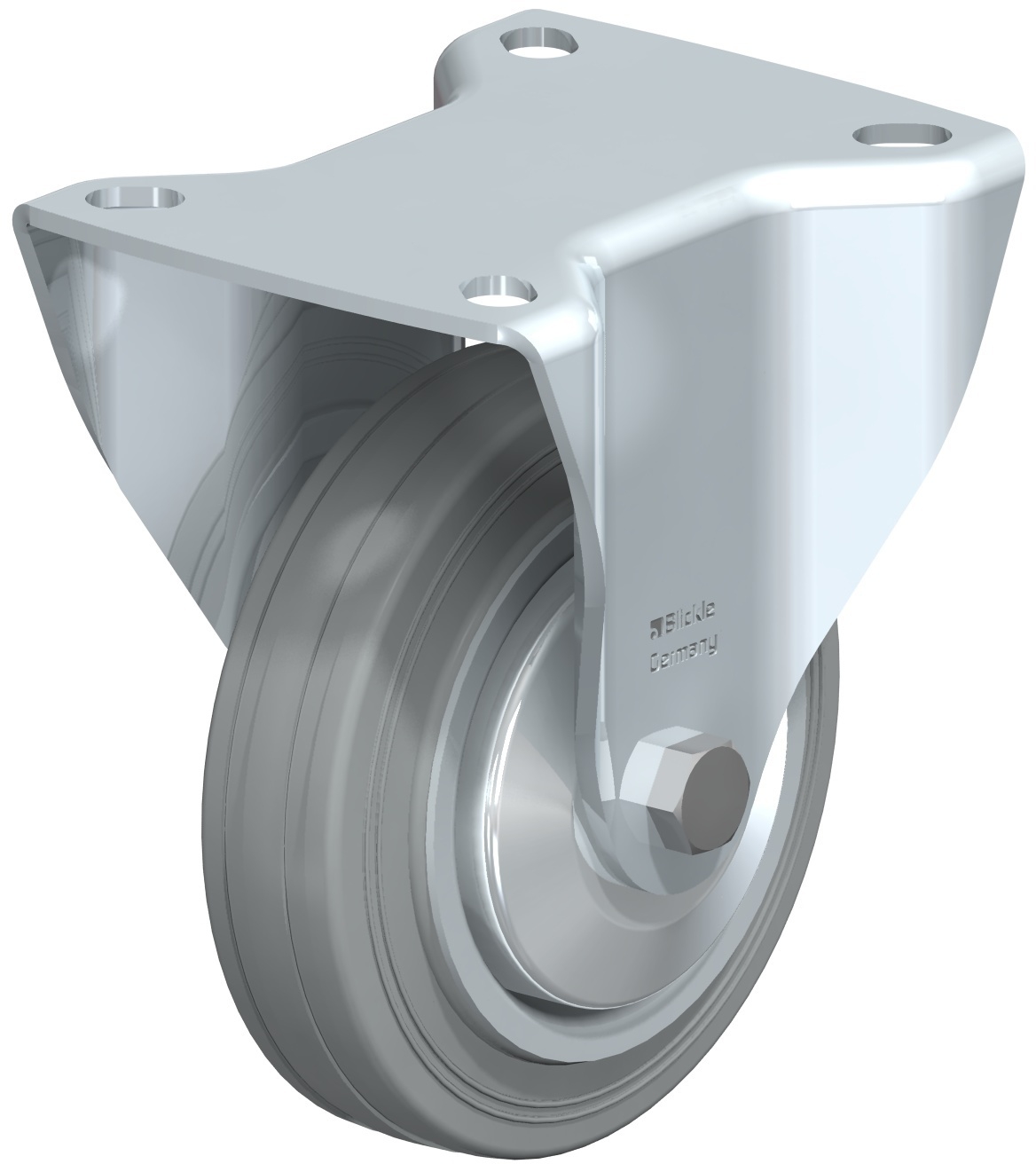 Roulette fixe B-VE à platine Non tachant gris, Pare-fils Roulement à rouleaux sans frein Blickle