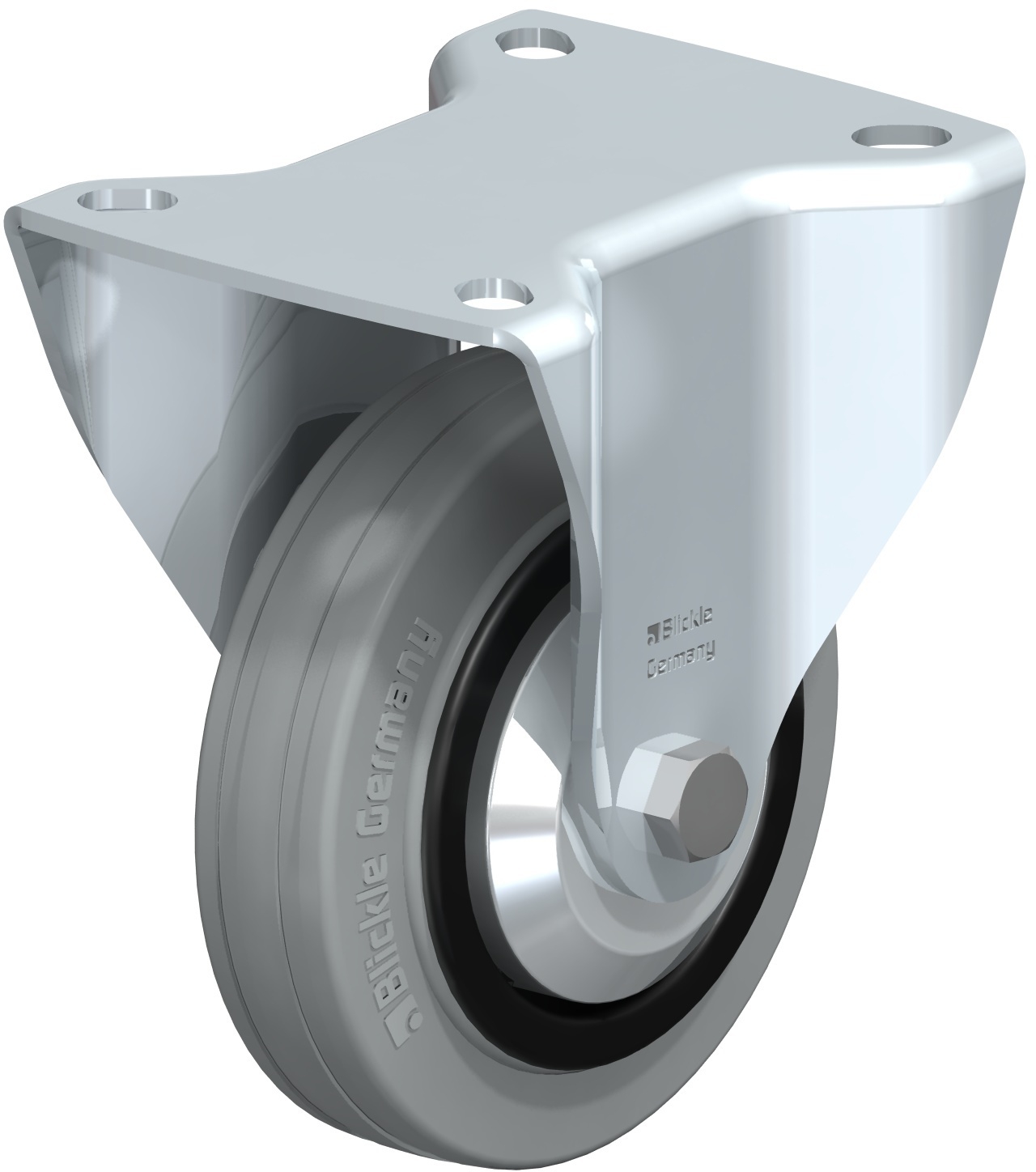  Roulette fixe B-VPP à platine Non tachant gris, Pare-fils Roulement à rouleaux sans frein 