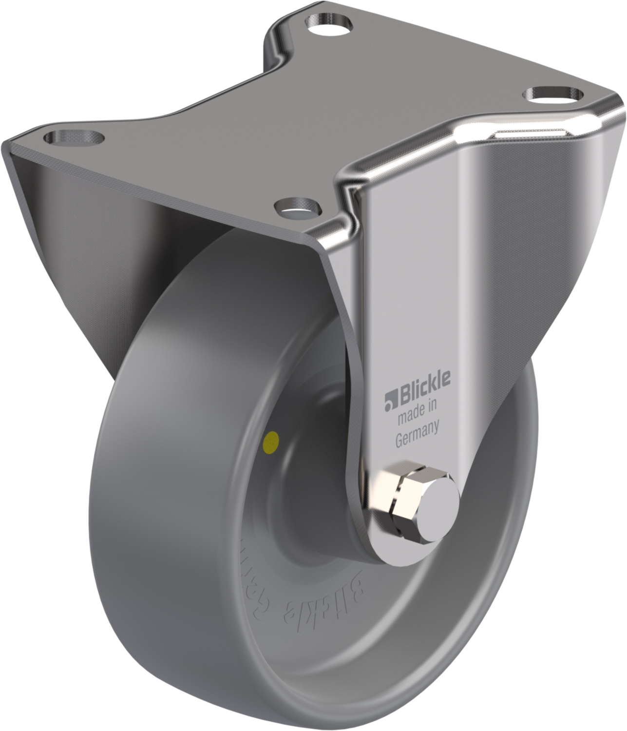  Roulette fixe BX-PO à platine Non tachant gris, Electro-conductrice Moyeu lisse sans frein 