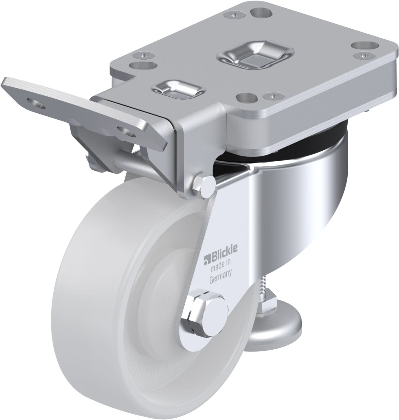 Roulette d’immobilisation HRLK-PO à platine Roulement à billes Blickle