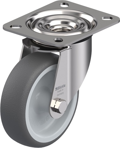  Roulette pivotante LEX-PATH à platine Moyeu lisse sans frein 
