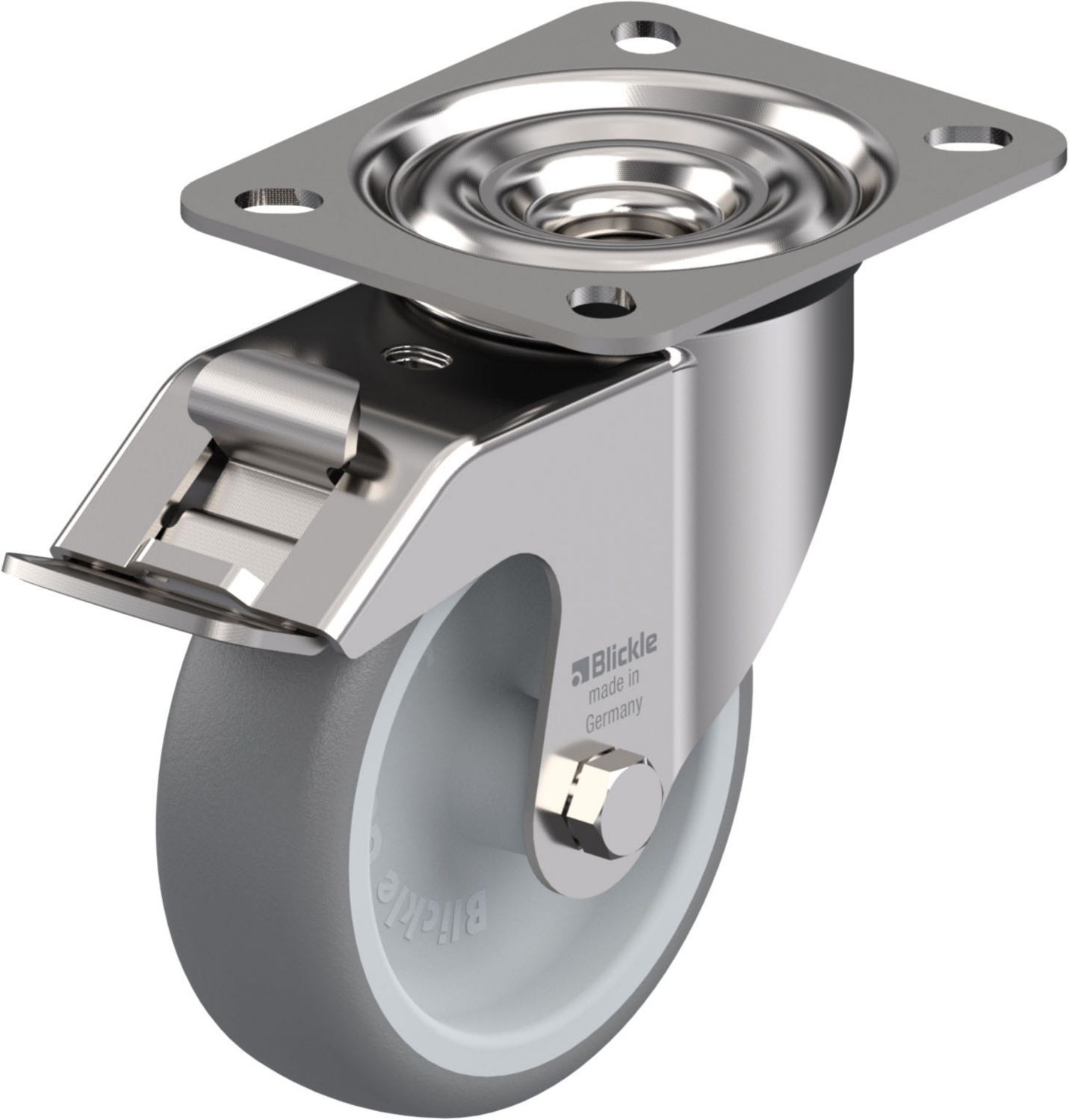 Roulette pivotante à blocage caoutchouc lisse LEX-TPA Ø 100 mm 100 kg Blickle