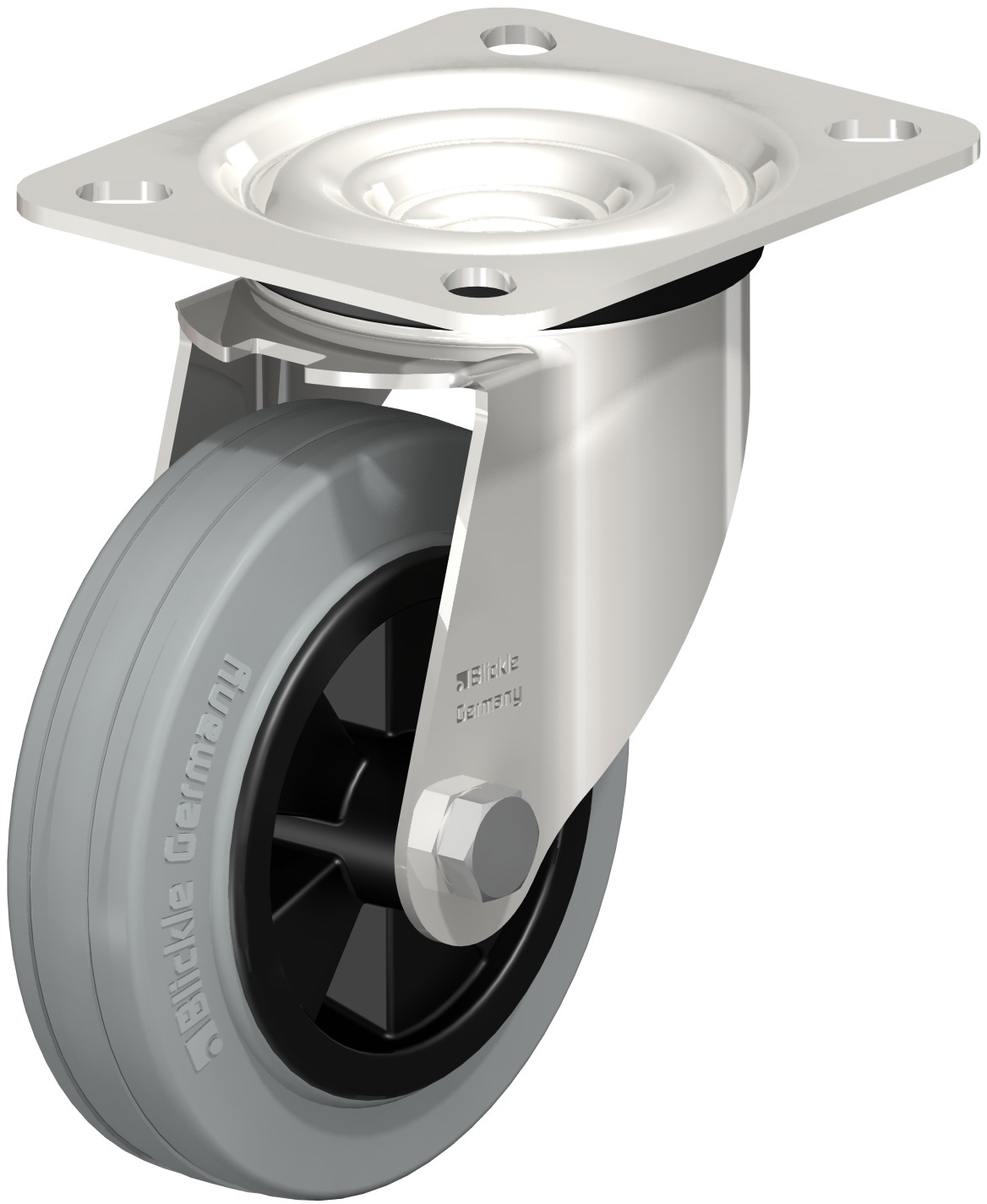  Roulette pivotante LEX-VPP à platine Non tachant gris Moyeu lisse sans frein 
