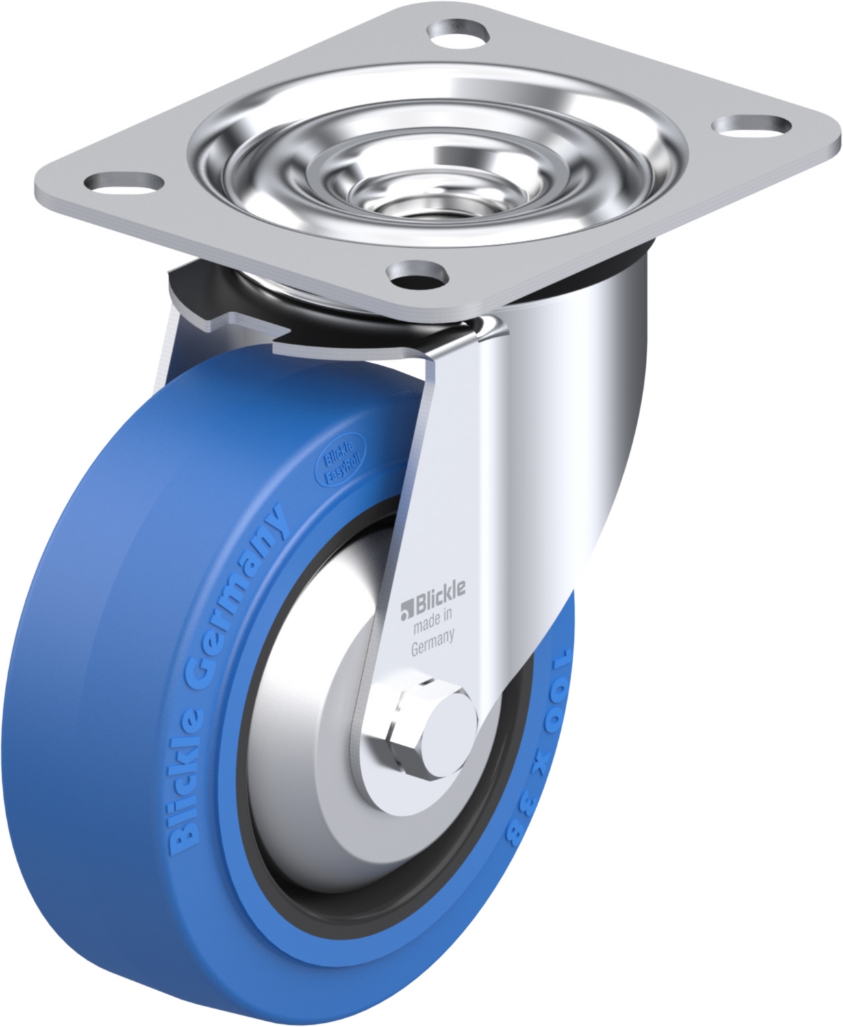  Roulette pivotante LE-POEV à platine Pare-fils non tachant gris à rouleaux sans frein 