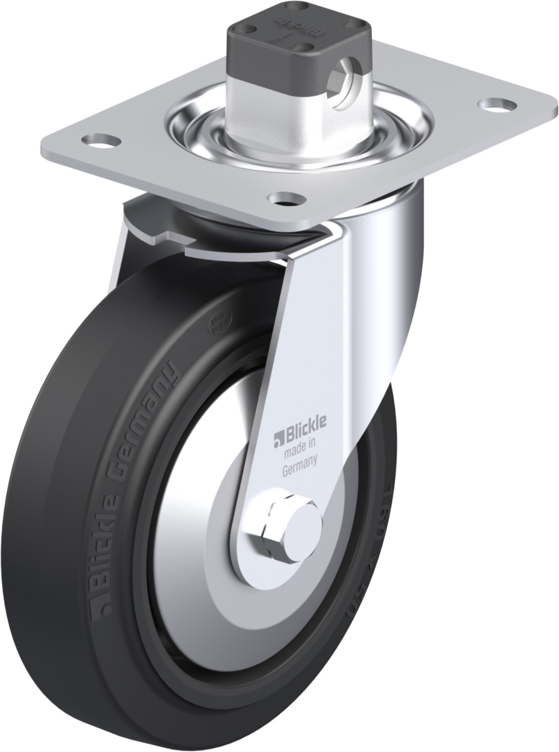 Roulette pivotante LE-POEV à platine Pare-fils à billes avec frein Central-stop Blickle