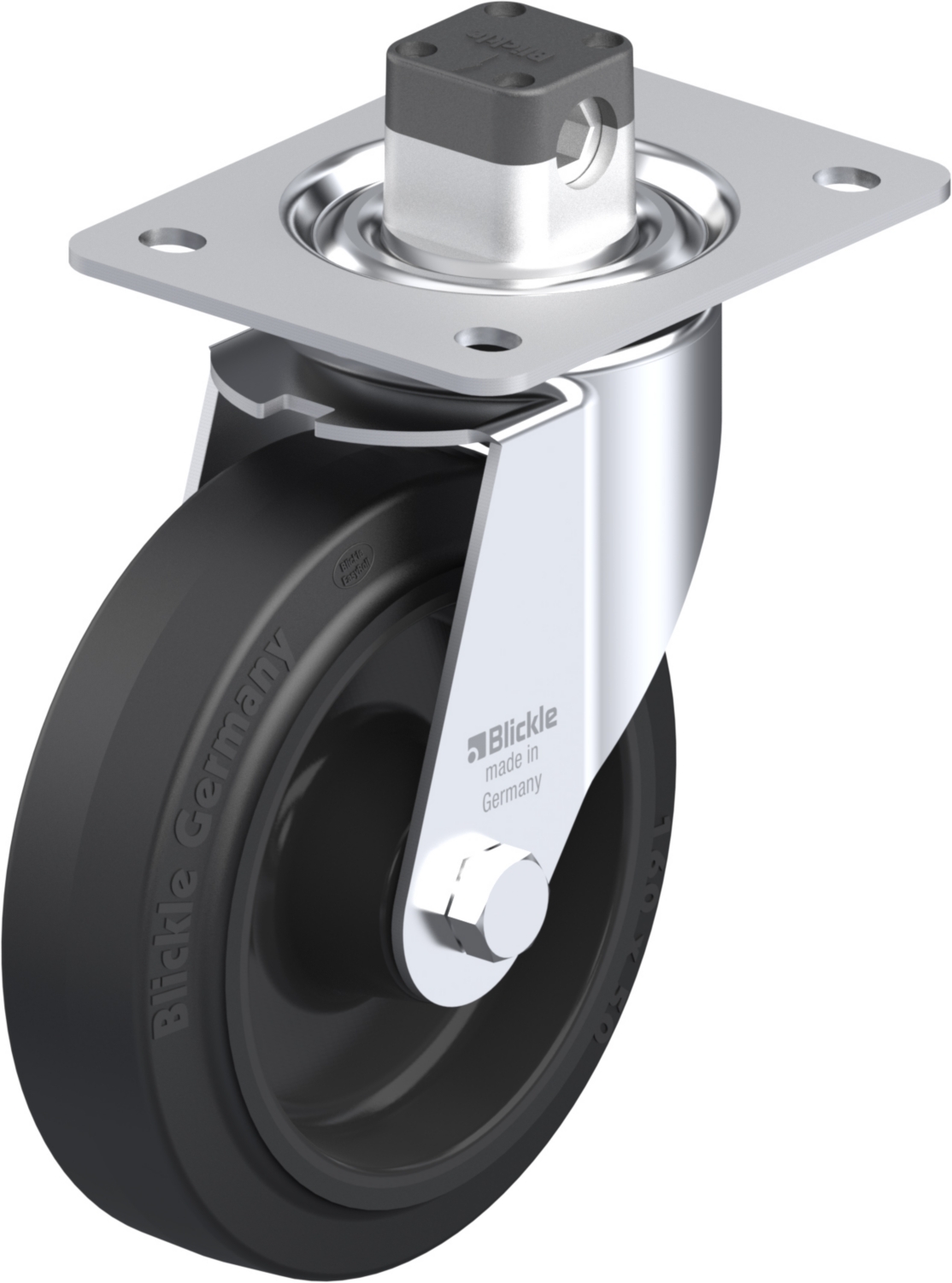 Roulette pivotante LE-POEV à platine à rouleaux avec frein Central-stop Blickle