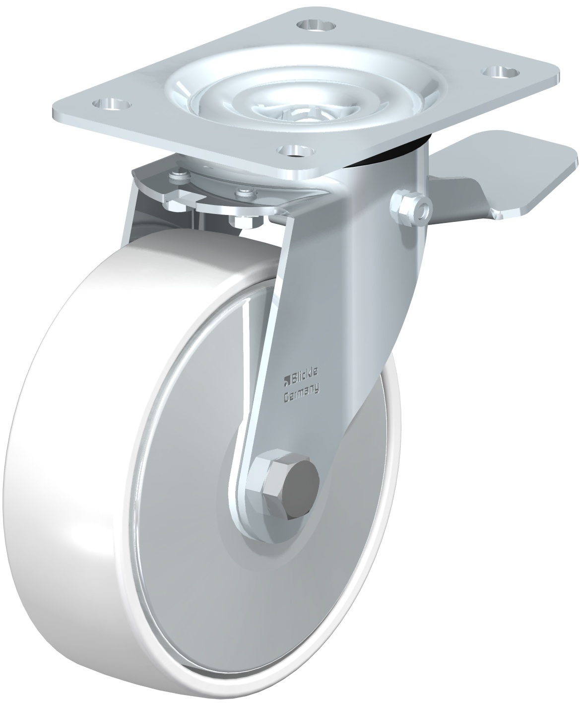 Roulette pivotante LE-PPN à platine Pare-fils Roulement à rouleaux avec frein Stop-top Blickle