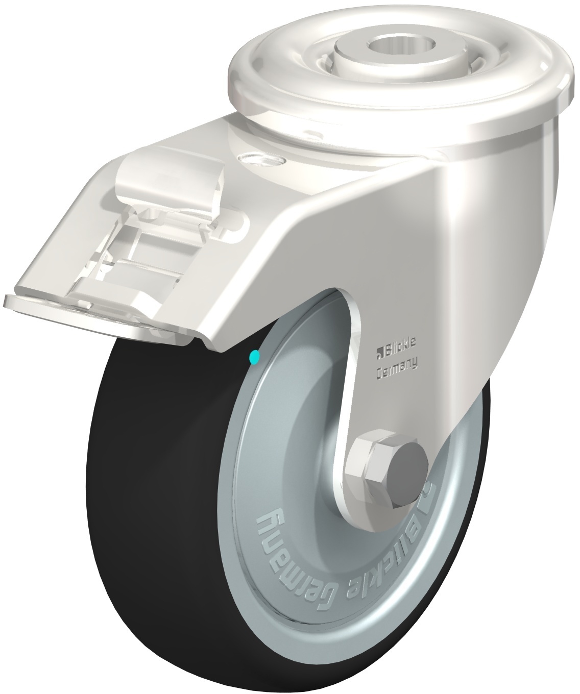  Roulette pivotante LEXR-PATH à trou central Pare-fils étanche à billes avec frein Stop-fix 
