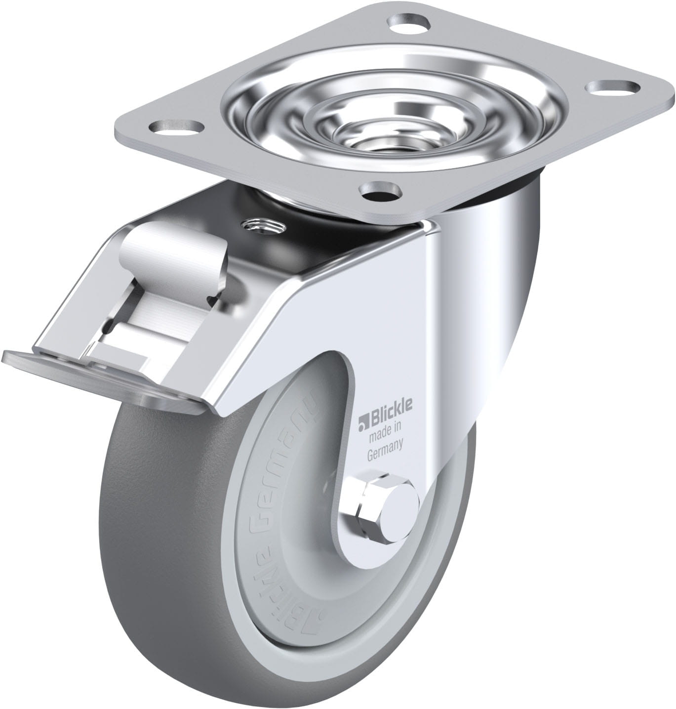 Roulette pivotante LE-TPA à platine Roulement à billes Avec frein Stop-fix Blickle