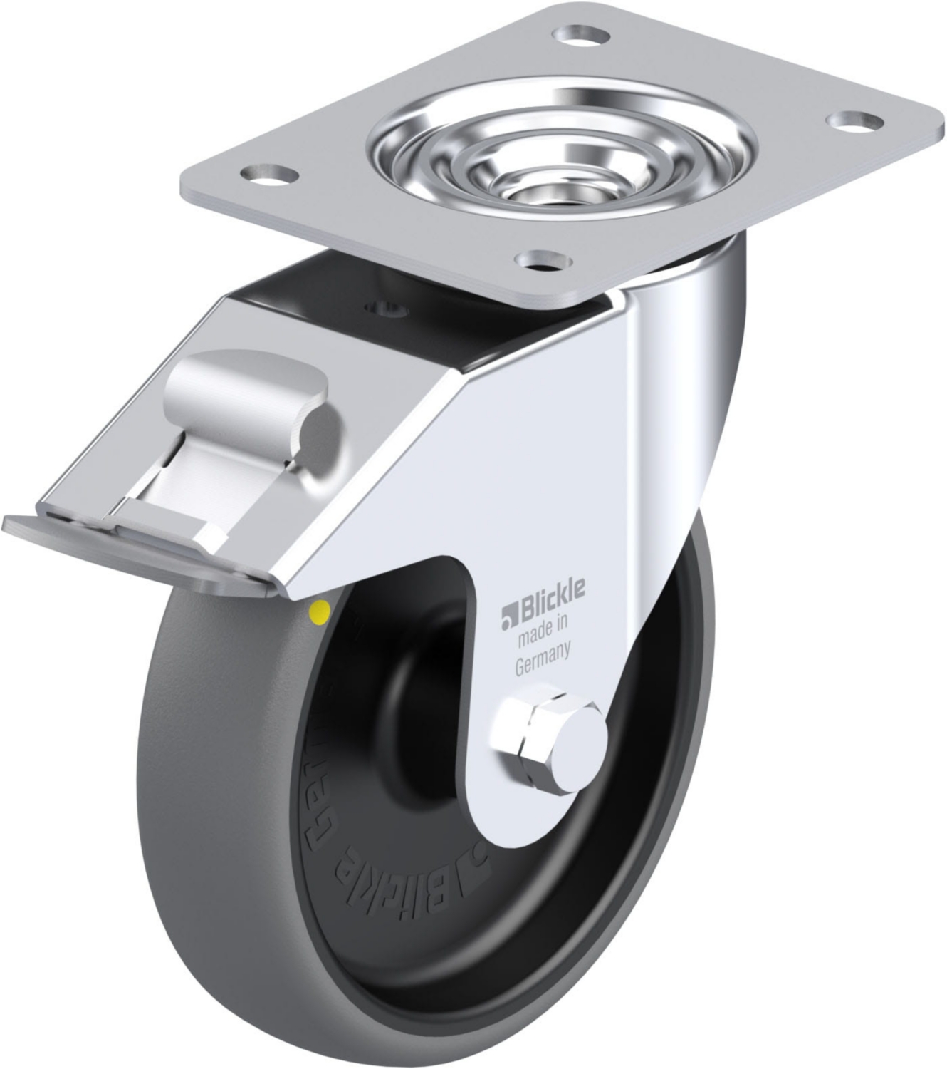 Roulette caoutchouc pivotante à blocage Ø 160 mm 130 kg Blickle