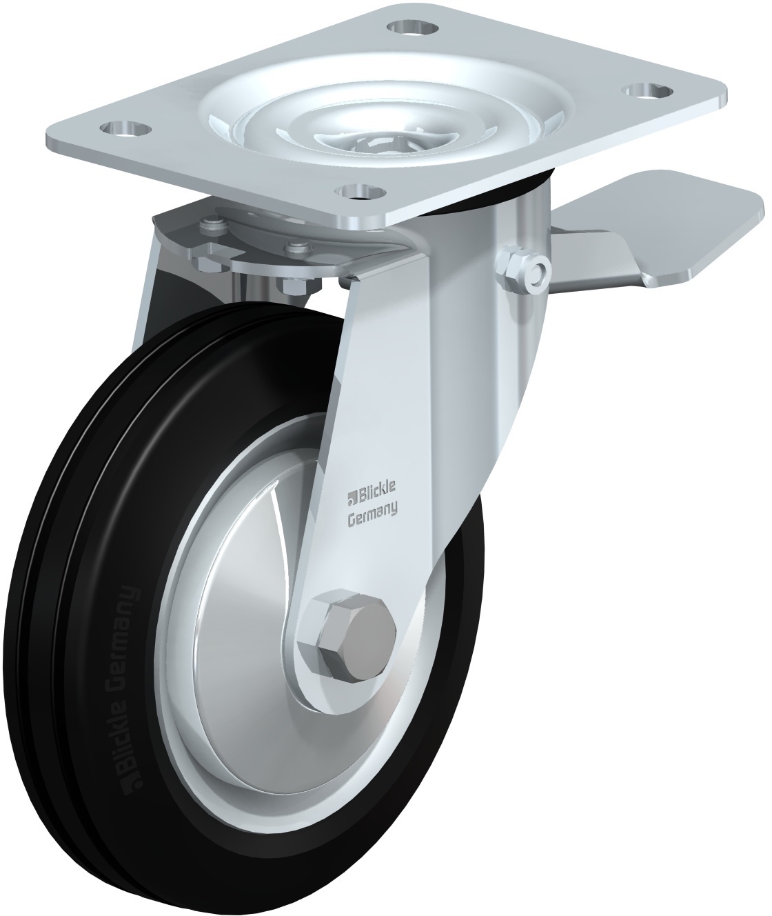 Roulette pivotante LE-VE à platine Pare-fils à rouleaux avec frein Stop-top Blickle