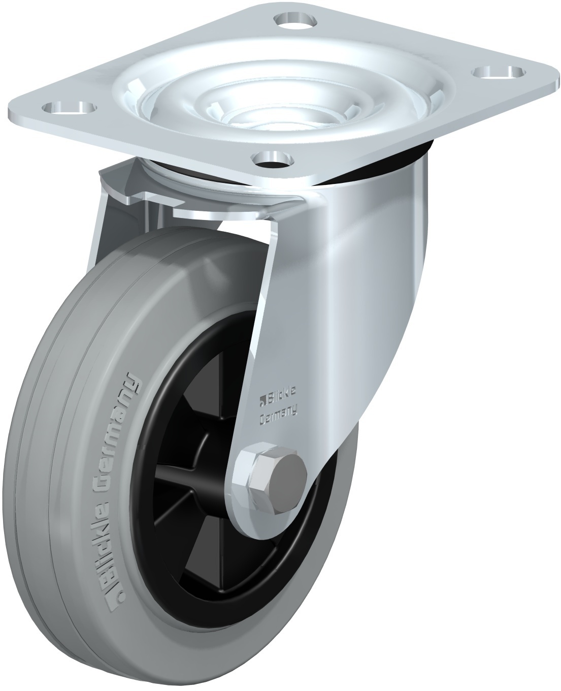 Roulette pivotante LE-VPP à platine Non tachant gris Moyeu lisse sans frein Blickle