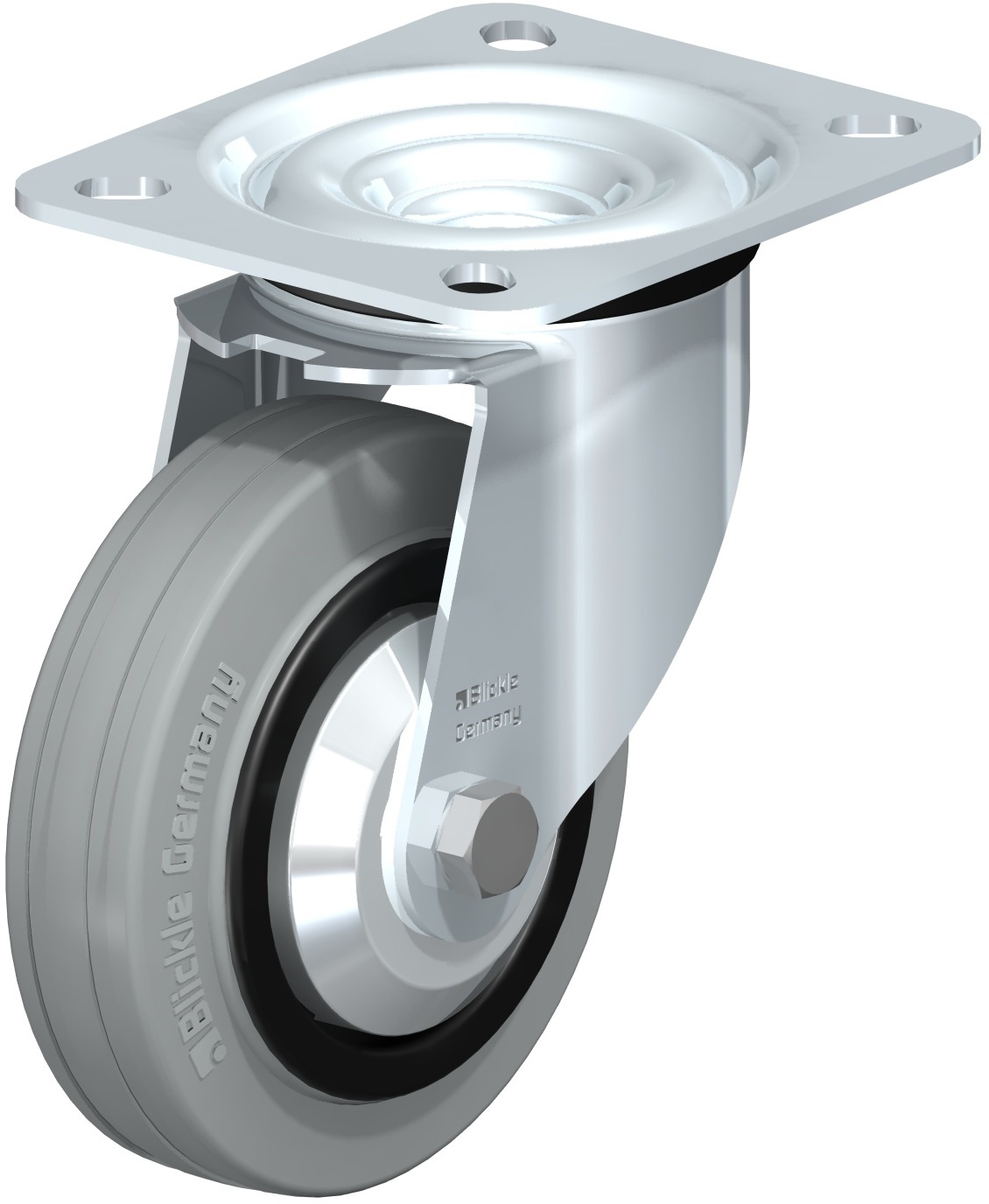  Roulette pivotante LE-VPP à platine Pare-fils non tachant gris à rouleaux sans frein 