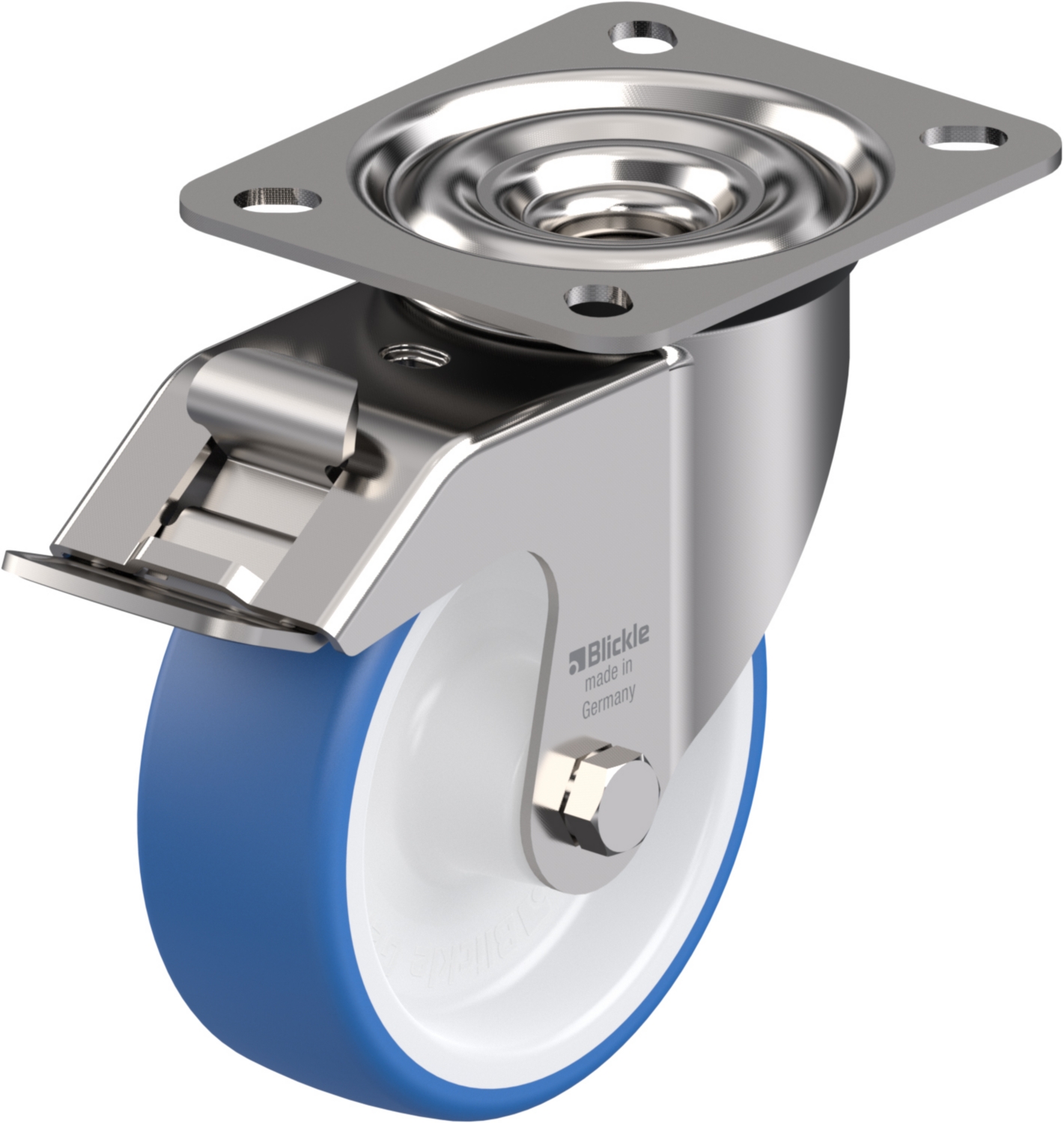 Roulette pivotante LEX-POTHS à platine Moyeu lisse avec frein Stop-fix Blickle