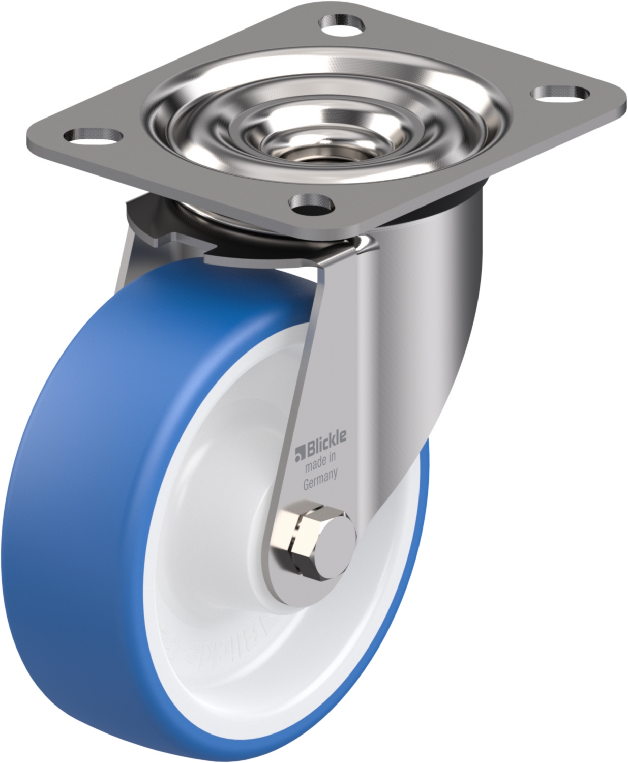  Roulette pivotante LEX-POTHS à platine Roulement à rouleaux Inox sans frein 
