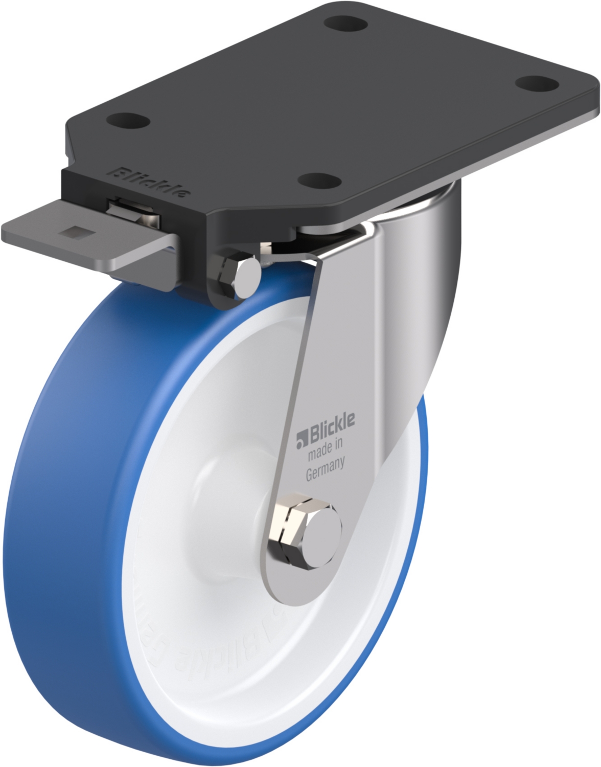 Roulette pivotante LEX-POTHS à platine Moyeu lisse avec frein Ideal-stop Blickle